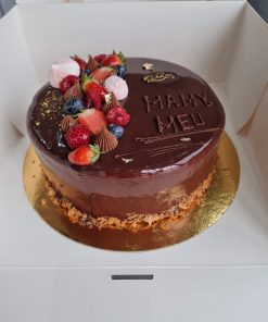 Tort de ciocolata belgiana cu zmeura